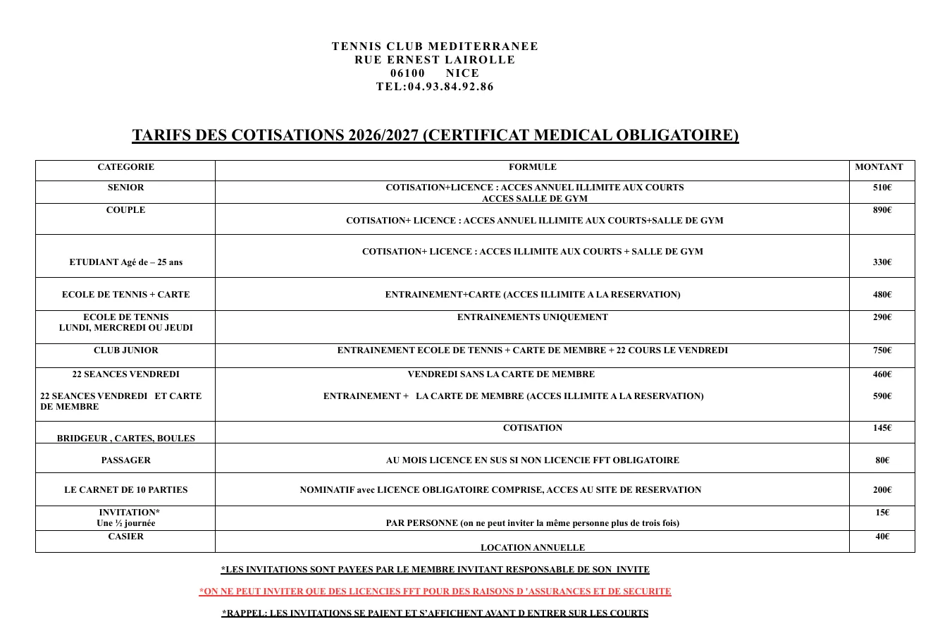cotisation-tarif-saison-2026-2027
